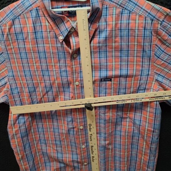 Chaps Mens Button Up Shirt Multi-Color Size XL Cotton Blend Easy Care Collar - Picture 3 of 12